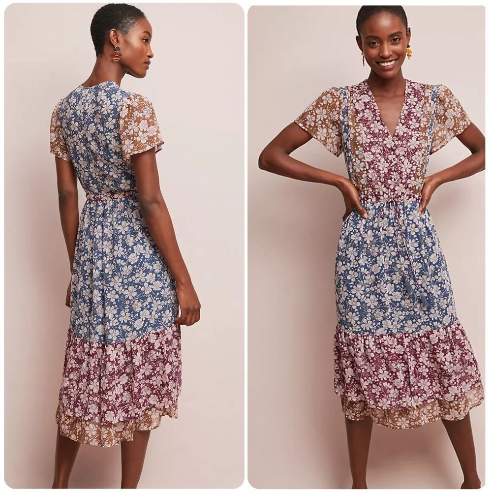 Anthropologie One September Desert Floral Midi Dress in Multicolor | Small